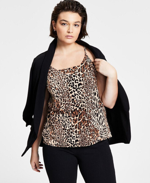 Zip Back Cheetah-Printed Camisole, Created for Macy's