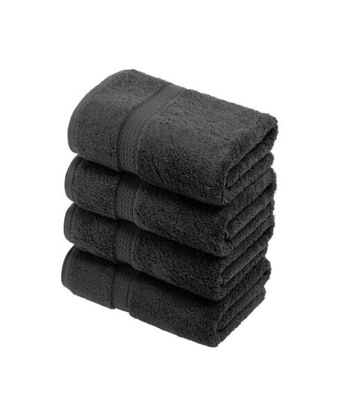 Highly Absorbent 4 Piece Egyptian Cotton Ultra Plush Solid Hand Towel Set