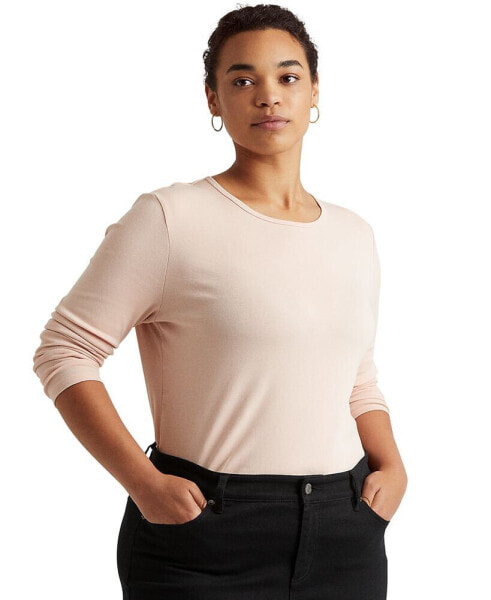 Plus Size Stretch Long-Sleeve Tee