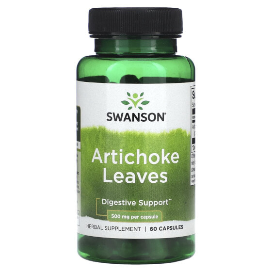 Травяные капсулы Swanson из листьев артишока, 500 мг, 60 шт.