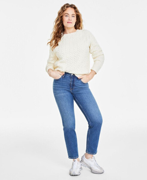 Women's Perfect Cable-Knit Crewneck Sweater, Created for Macy's