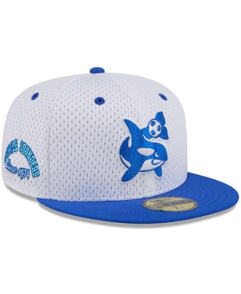 Men's White Seattle Sounders FC Throwback Mesh 59FIFTY Fitted Hat