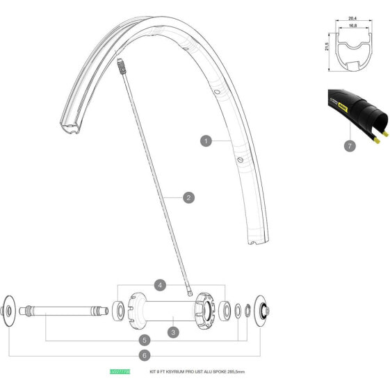 MAVIC Kysrium Pro UST 2018 Front 9 Units Spokes