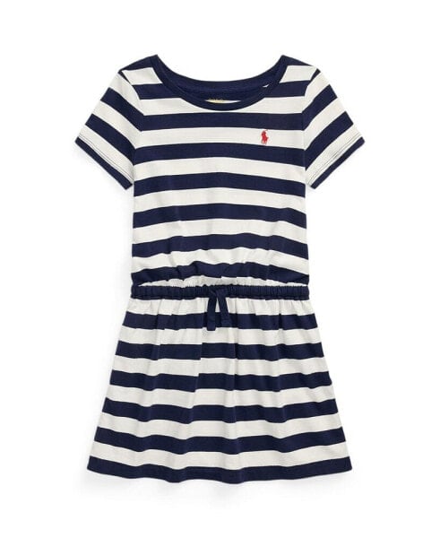 Toddler and Little Girls Striped Cotton Jersey Tee Dress