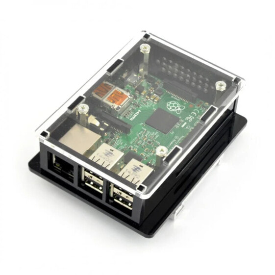 Case Raspberry Pi 3B+/3B/2B on rail DIN - black