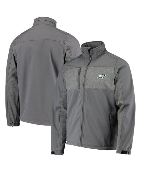 Men's Graphite Philadelphia Eagles Circle Zephyr Softshell Full-Zip Jacket