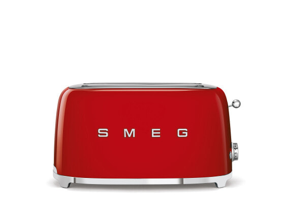 SMEG Four Slice Toaster Red TSF02RDEU, 4 slice(s), Red, Steel, Buttons, Level, Rotary, China, 1500 W