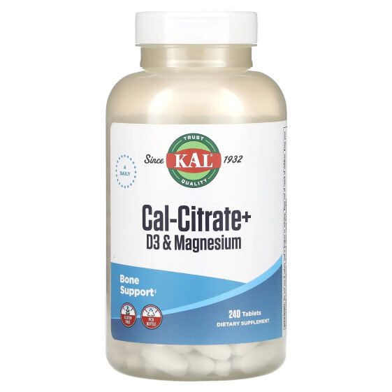 Витаминно-минеральный комплекс KAL Cal-Citrate+, D3 & Магний, 240 таблеток