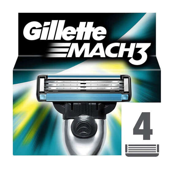Gillette Mach3 Razor Blade Refills  Сменные лезвия для мужской бритвы 4 шт.