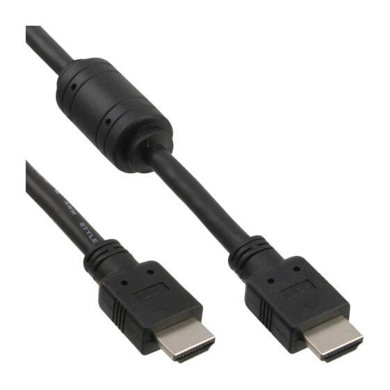 InLine HDMI Cable High Speed male + ferrite black 3m