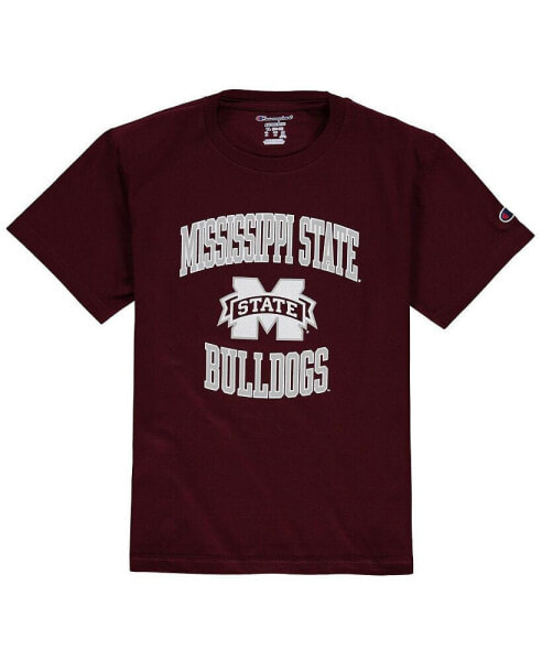 Big Boys Maroon Mississippi State Bulldogs Circling Team Jersey T-shirt