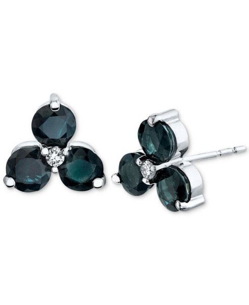 Sapphire (2-3/8 ct. t.w.) & Diamond (1/20 ct. t.w.) Stud Earrings in 14k White Gold