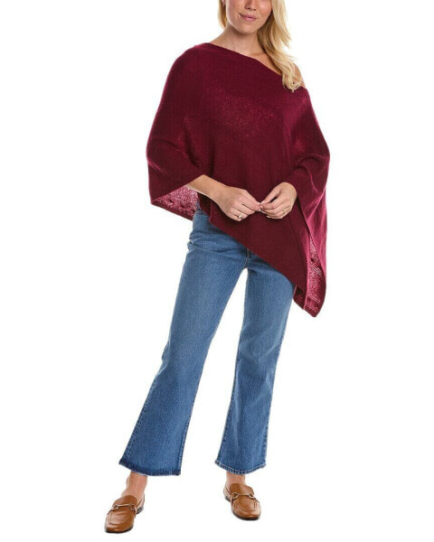 In2 By Incashmere Ribbed Cashmere Poncho Women's Red