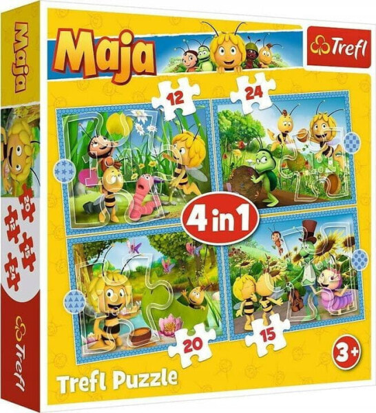 Trefl Puzzle 4w1 Przygody Pszczółki Mai