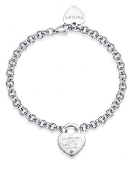 Beautiful steel friendship bracelet with heart Be My Always SBM80