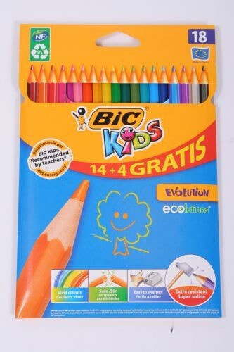 Bic KREDKI OŁÓWKOWE BIC KIDS EVOLUTION ECOLUTIONS PUDEŁKO 14+4 SZT - 920297