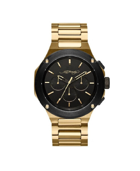Men's Brushed Gold-Tone Metal Bracelet Watch 46mm