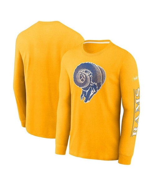 Men's Gold Los Angeles Rams Fashion Tri-Blend Long Sleeve T-shirt