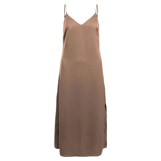 VILA Ellete Satin sleeveless long dress