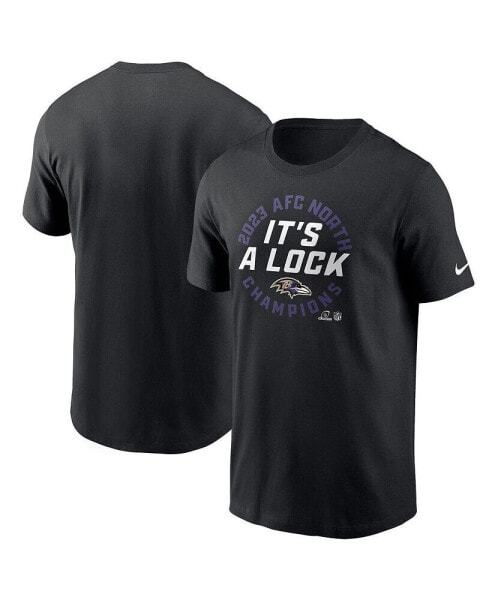 Men's Black Baltimore Ravens 2023 AFC North Division Champions Locker Room Trophy Collection T-shirt