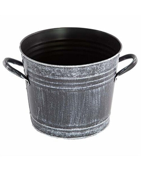 Цветочный горшок Farmhouse Collection Metal Planter Antique Black 8" Gardener's Select.