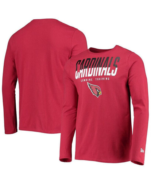 Men's Cardinal Arizona Cardinals Combine Authentic Split Line Long Sleeve T-shirt