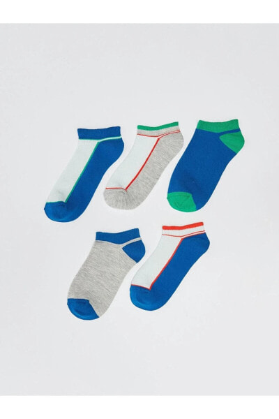 LCW Kids Renk Bloklu Erkek Çocuk Patik Çorap 5'li