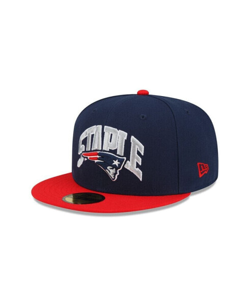 Men's X Staple Navy, Red New England Patriots Pigeon 59Fifty Fitted Hat
