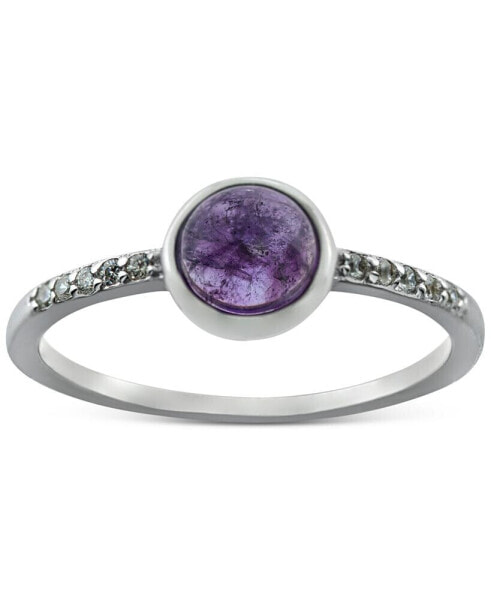 Amethyst (5/8 ct. t.w.) & Cubic Zirconia Bezel Ring in Sterling Silver, (Also in Labradorite), Created for Macy's