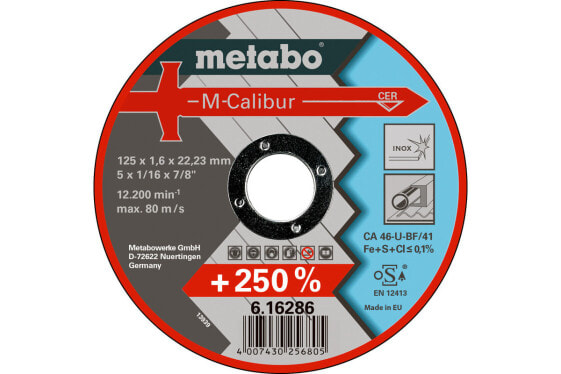 Metabo 616286000 - Cutting disc - Flat centre - Steel - Metabo - 2.22 cm - 12.5 cm
