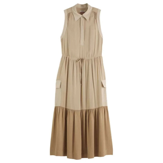 SCOTCH & SODA Fluid Utility sleeveless long dress