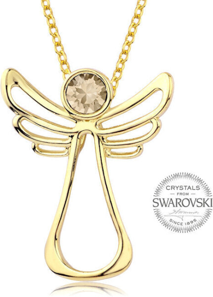 Gold plated necklace with Guardian Angel crystal