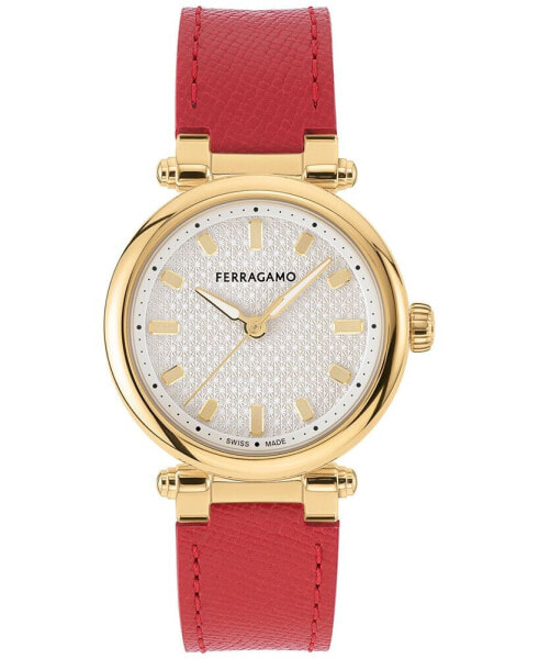 Часы Salvatore Ferragamo Women's Red Leather 30mm