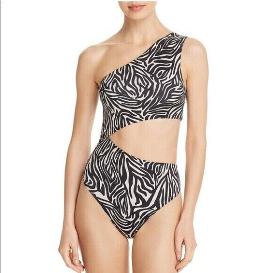 Beach Riot 259313 Women Celine One Piece Swimsuit Zebra Size Large