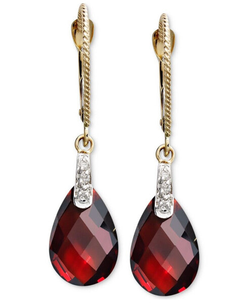 Серьги Macy's 14k Gold Garnet Brio