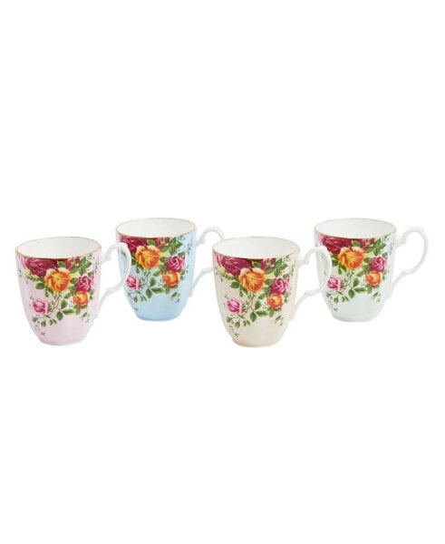 Old Country Roses Mug 13.5 Fluid oz, 4 Piece Set, Service for 4