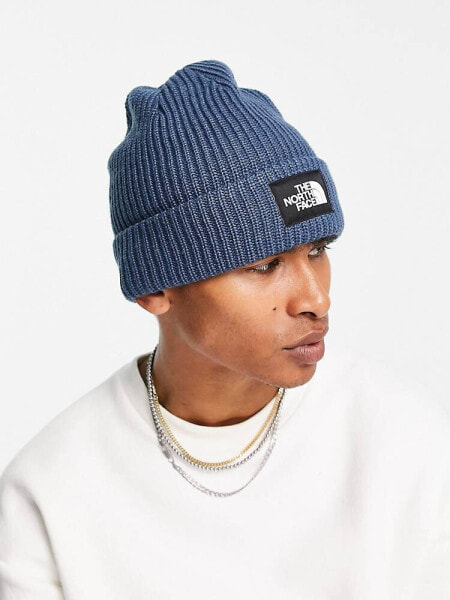 The North Face Salty lined beanie in navy