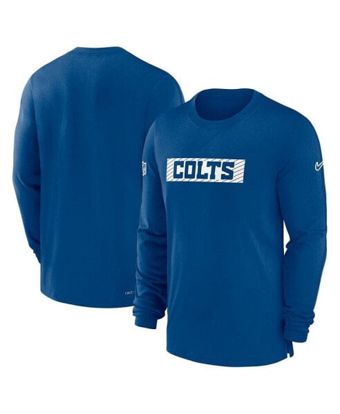 Men's Royal Indianapolis Colts Sideline Player Performance Long Sleeve T-Shirt