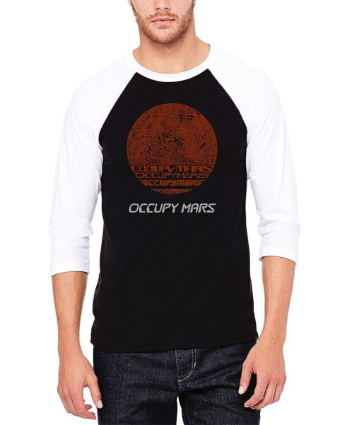 Men's Occupy Mars Raglan Baseball Word Art T-shirt