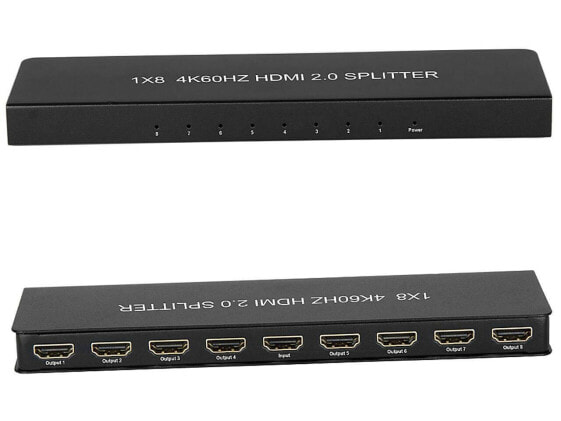 BYTECC HM2-SP108K Ultra Slim 1x8 HDMI 2.0 / HDCP 2.2 4K 60Hz HDMI Splitter