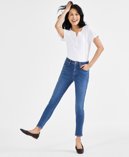 Petite Mid-Rise Curvy Skinny Jeans, Created for Macy's