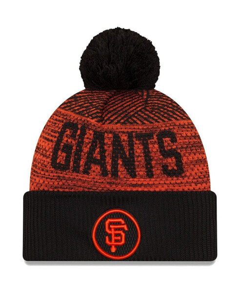 Men's Black San Francisco Giants Authentic Collection Sport Cuffed Knit Hat with Pom