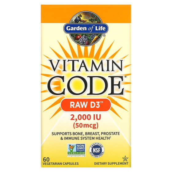 Vitamin Code, RAW D3, 50 mcg (2,000 IU), 60 Vegetarian Capsules