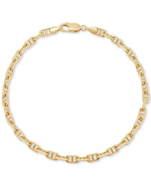 Polished Solid Anchor Link Chain Bracelet in 10k Gold