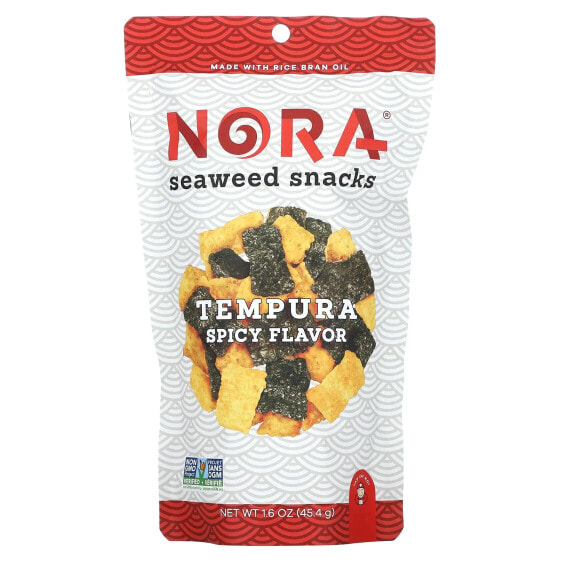 Nora Snacks, Seaweed Snacks, Tempura Spicy, 45,4 г (1,6 унции)