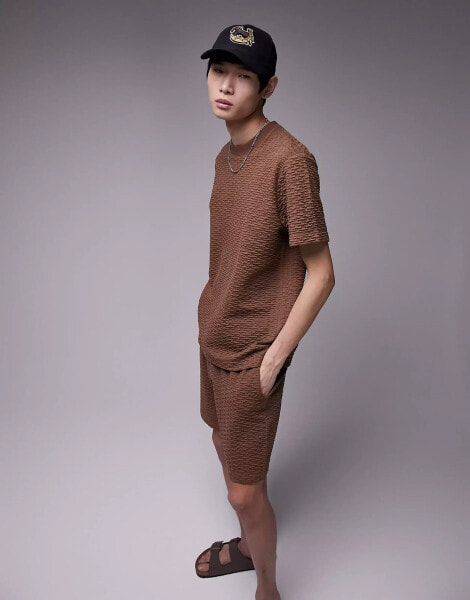 Футболка man Structured Oversize Brown