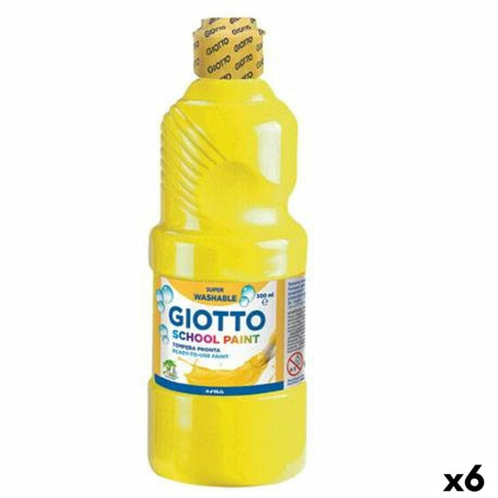 Жёлтая детская темпера для раскрашивания Giotto School 500 мл (6 штук) GIOTTO