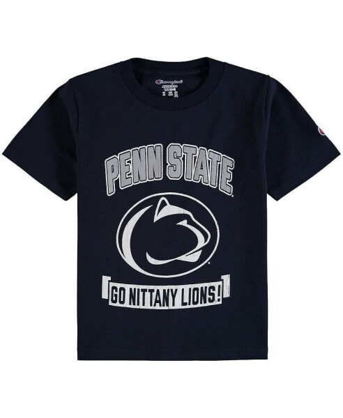 Big Boys Navy Distressed Penn State Nittany Lions Strong Mascot T-shirt