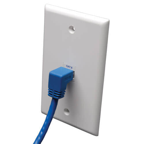 Tripp N204-010-BL-DN Down-Angle Cat6 Gigabit Molded UTP Ethernet Cable (RJ45 Right-Angle Down M to RJ45 M) - Blue - 10 ft. (3.05 m) - 3.05 m - Cat6 - RJ-45 - RJ-45