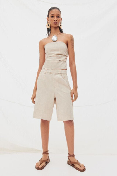 Dressy Linen-blend Shorts
